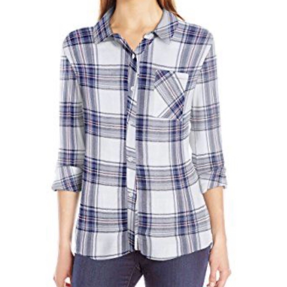 Rails Hunter plaid long sleeve button in White Dusk Rouge size S / Small